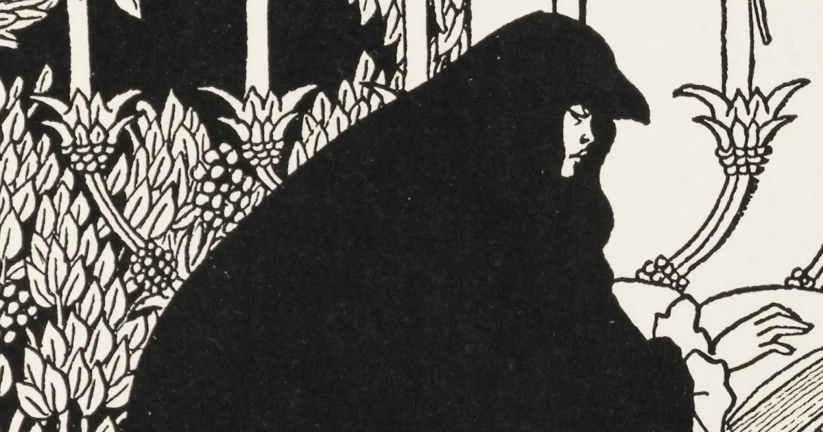 How Queen Guenever Made Her a Nun, a painting by Aubrey Beardsley courtesy of The Public Domain Review.